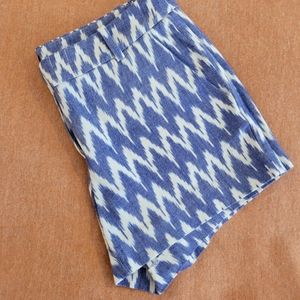 J. Crew Blue and White Patterned Women's Shorts